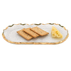 14 Glass Oval Edge Gold Leaf Platter-0