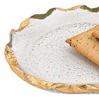 14 Glass Oval Edge Gold Leaf Platter-3