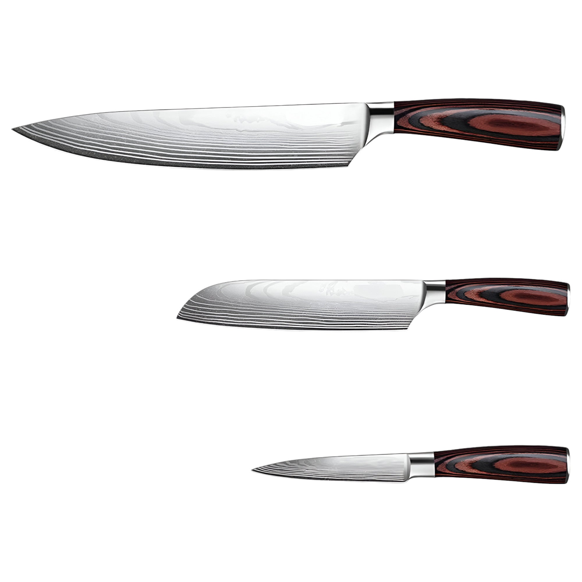 Black And Brown Wood Seven Piece Cutlery Set-6