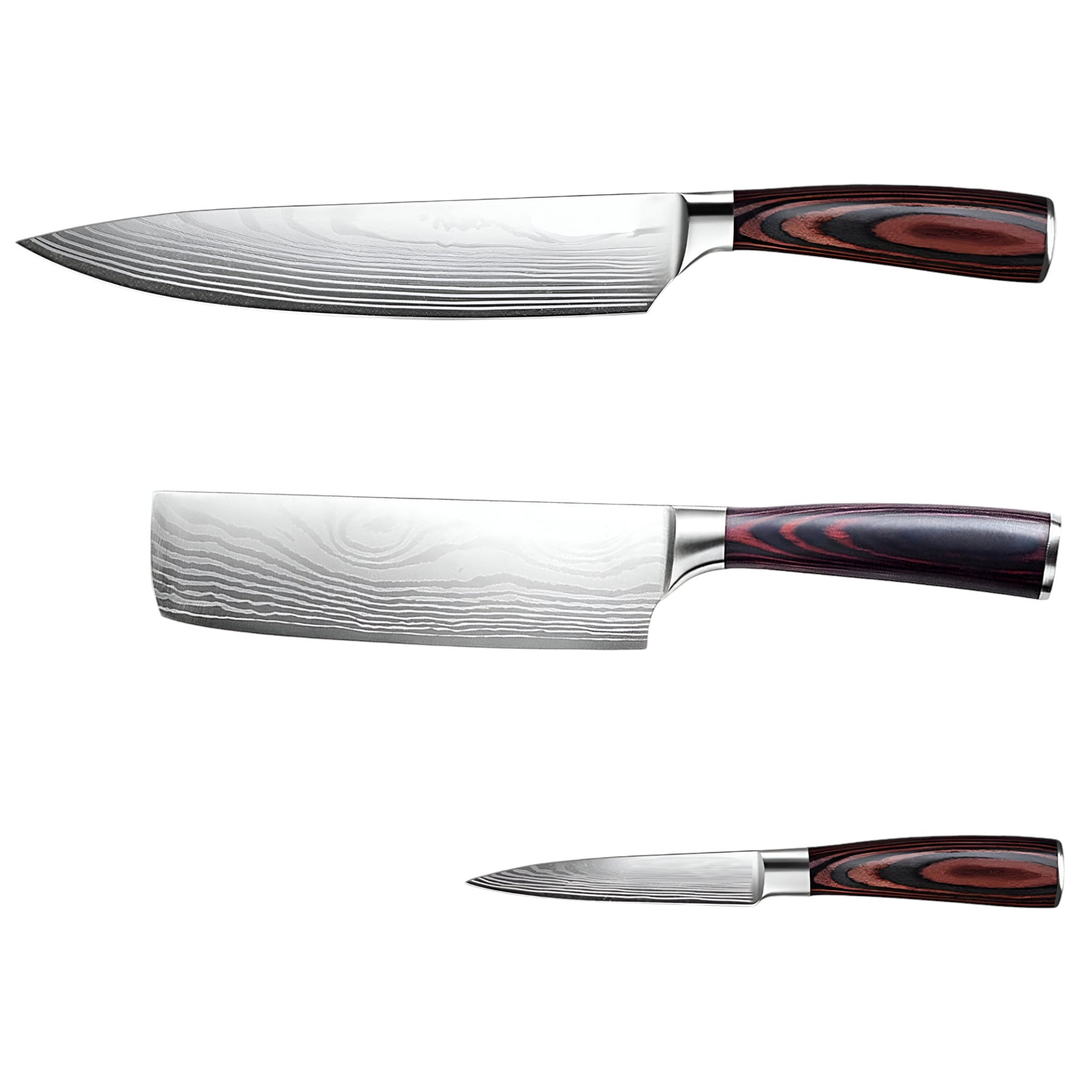 Black And Brown Wood Seven Piece Cutlery Set-7