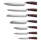 Black And Brown Wood Seven Piece Cutlery Set-4