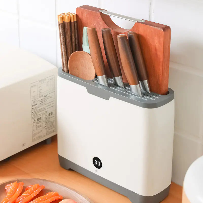 Smart UV Disinfection Drying Rack for Kitchen Tools