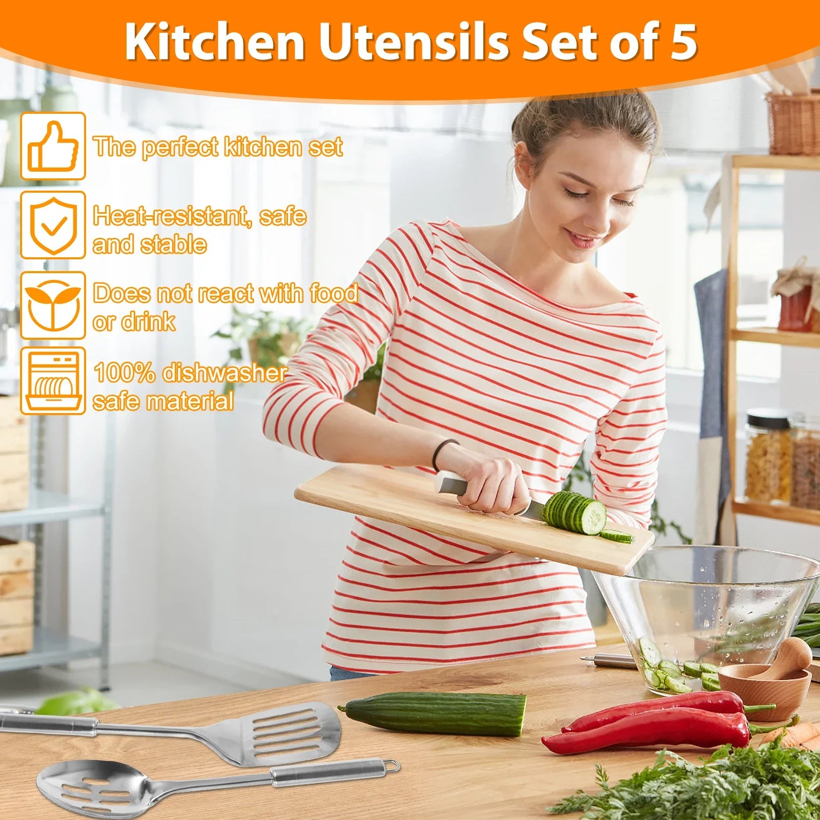 5Pcs Stainless Steel Kitchen Utensils Set-2