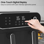 11QT Dual-Basket Digital Air Fryer – 6-in-1 Smart Cooker