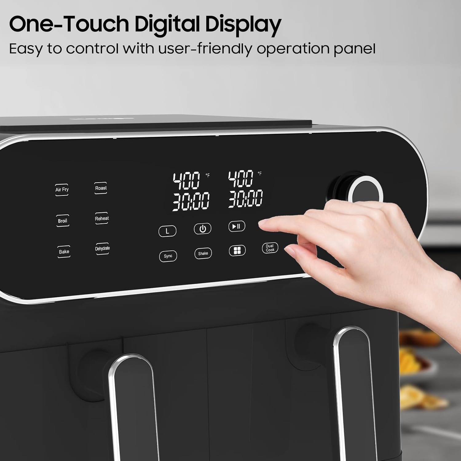 11QT Dual-Basket Digital Air Fryer – 6-in-1 Smart Cooker