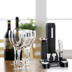 Ivation Electric Wine Opener Set – Cordless Automatic Corkscrew with Aerator & Preserver