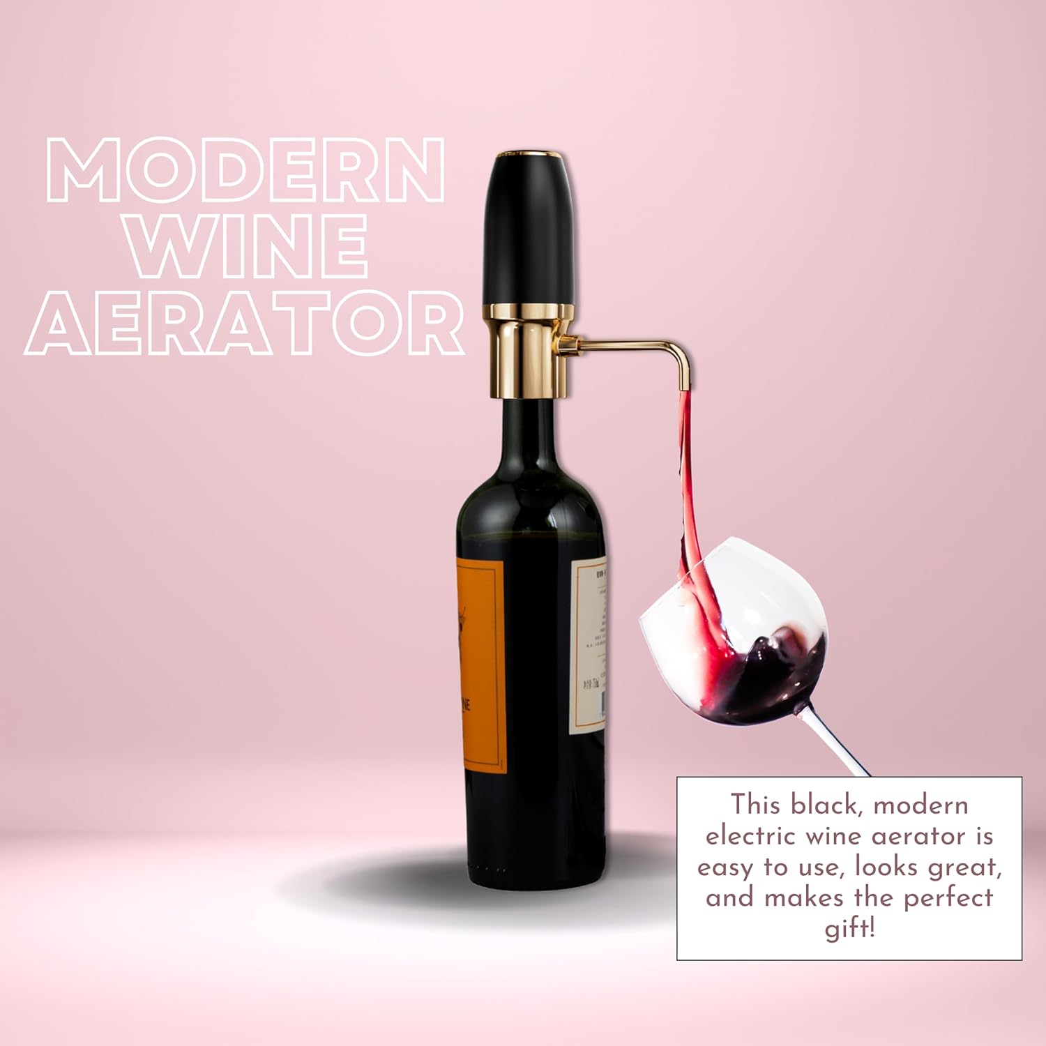 Sip & Shimmer Electric Wine Aerator – Rechargeable Dispenser & Wine Pourer
