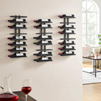 24-Bottle Wall Mounted Wine Rack – Modular Metal Storage & Display