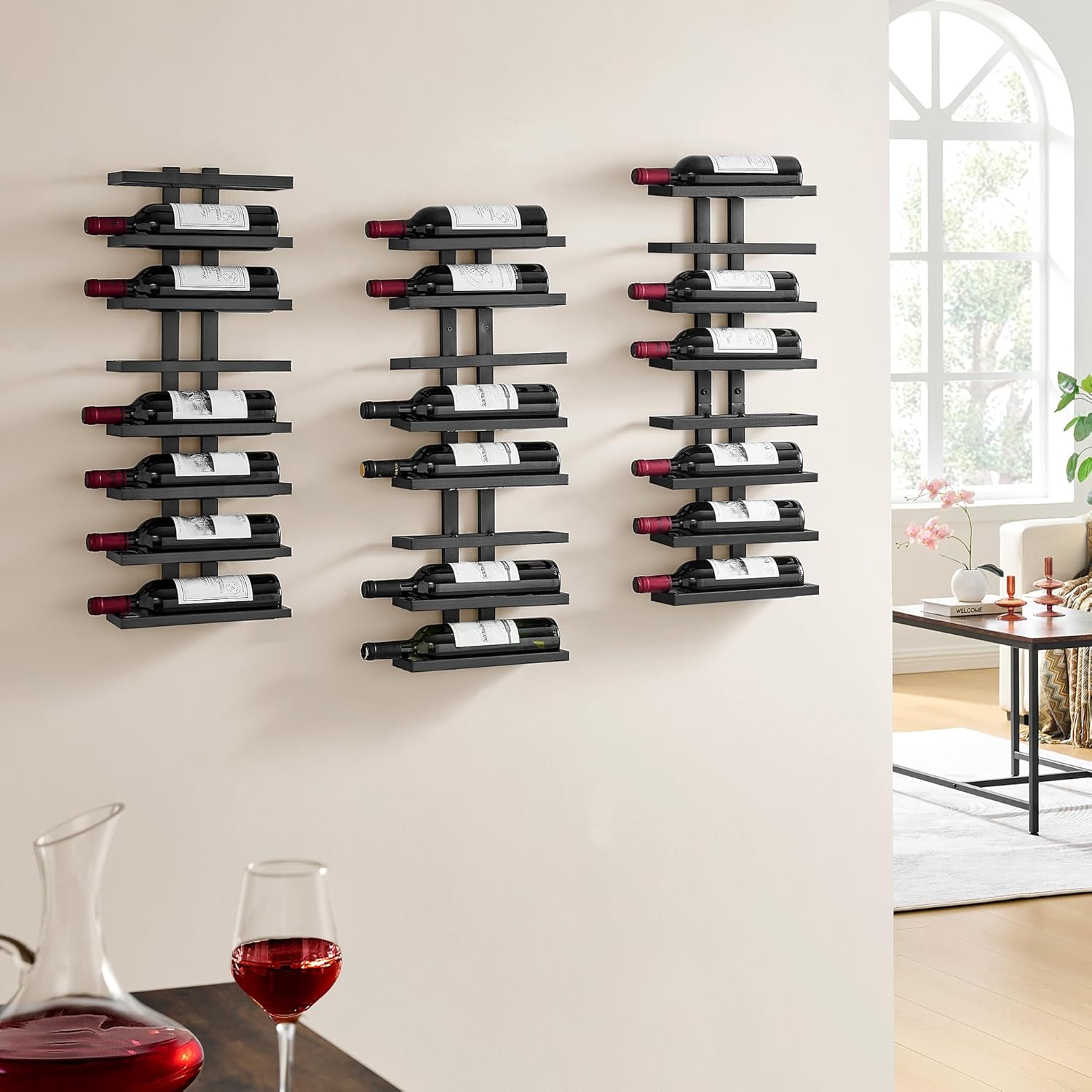 24-Bottle Wall Mounted Wine Rack – Modular Metal Storage & Display
