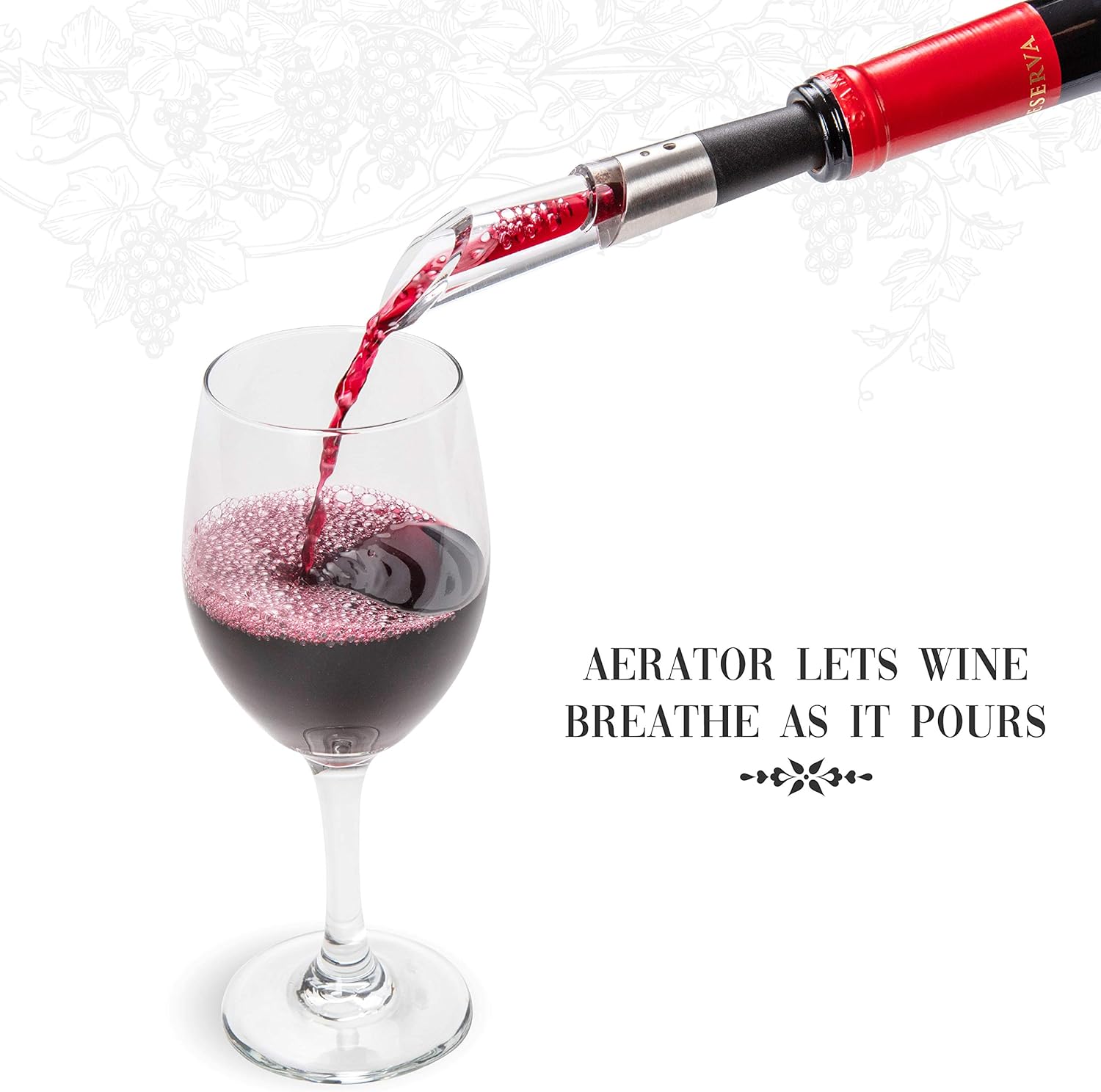 Ivation Electric Wine Opener Set – Cordless Automatic Corkscrew with Aerator & Preserver