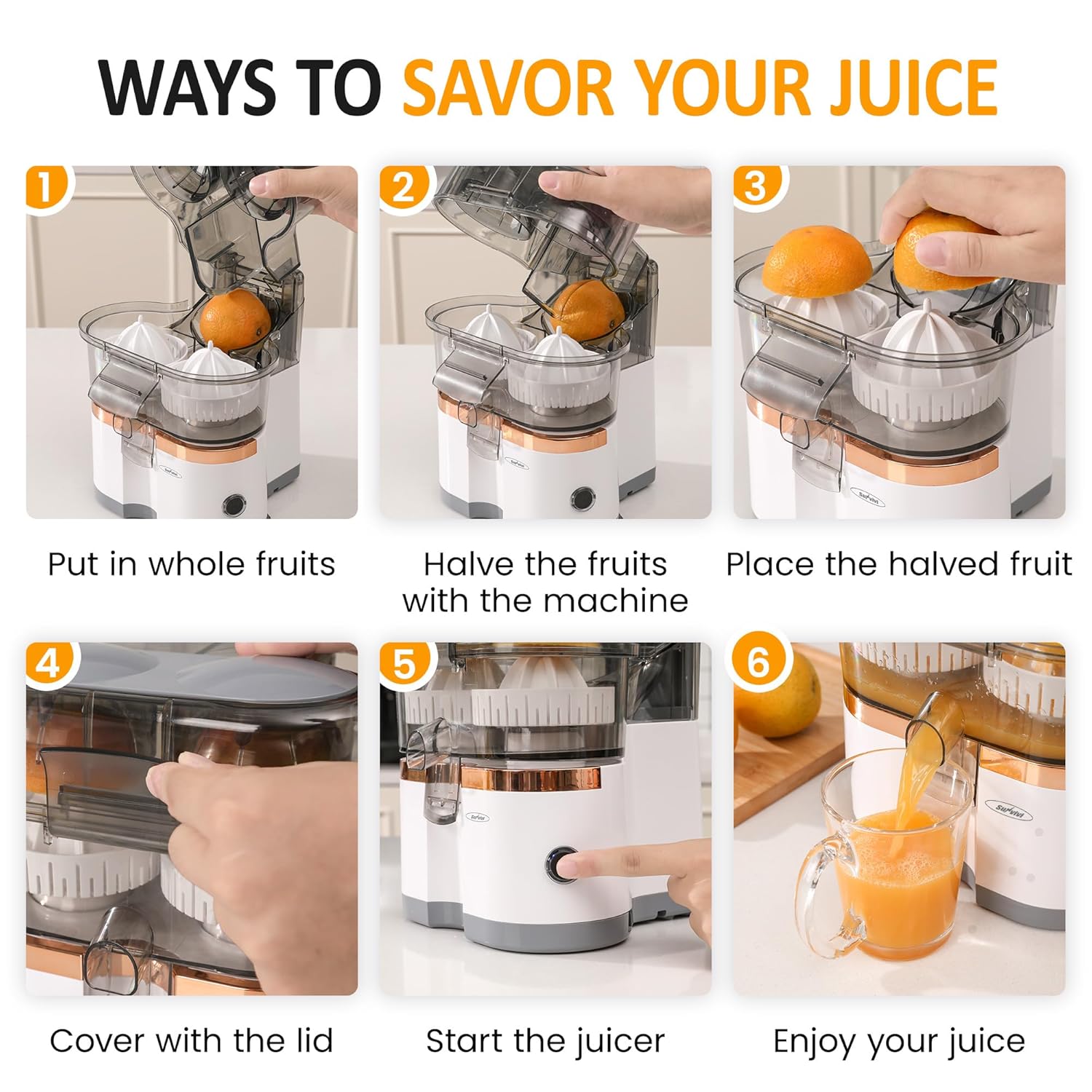 Sunvivi Dual-Head Electric Citrus Juicer