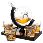 Marine Decanter Set With Four 3 oz Shot Glasses 1000ml Marines Gift Decanter by The Wine Savant - Marine Gifts, Army Gifts, Veteran Gifts-0
