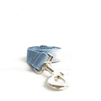 Luxury Sky Blue Velvet Pet Collar-3