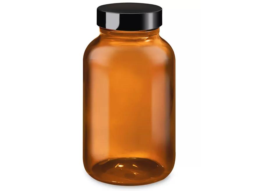 Amber Glass Jar with Lid-1