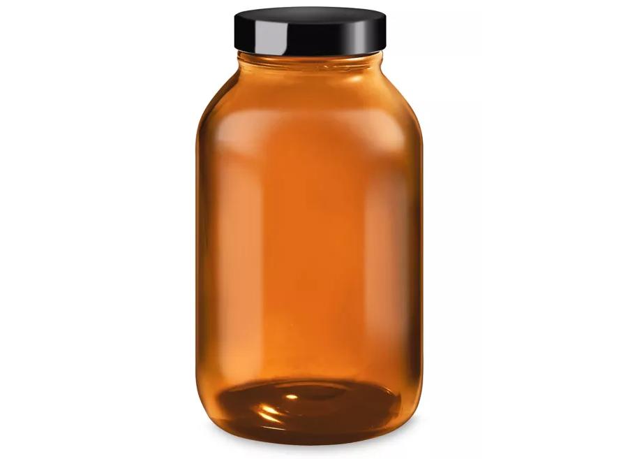 Amber Glass Jar with Lid-2
