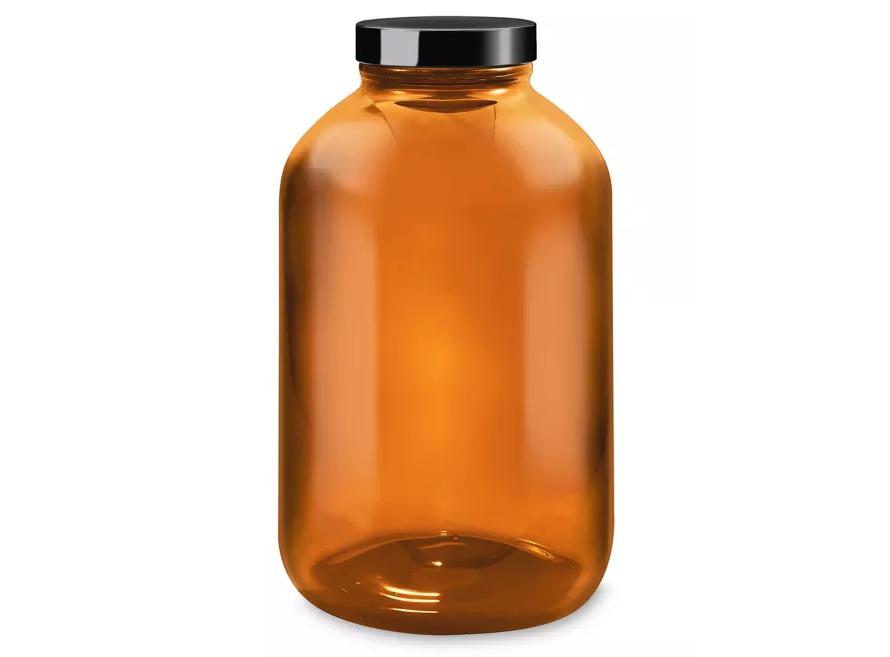 Amber Glass Jar with Lid-3