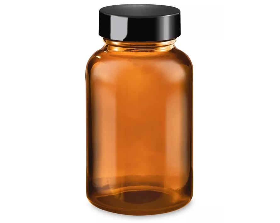 Amber Glass Jar with Lid-4