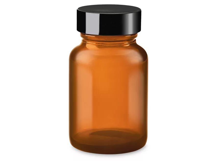 Amber Glass Jar with Lid-0