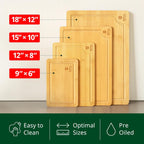 Cutting Board Set of 4, Bamboo-2