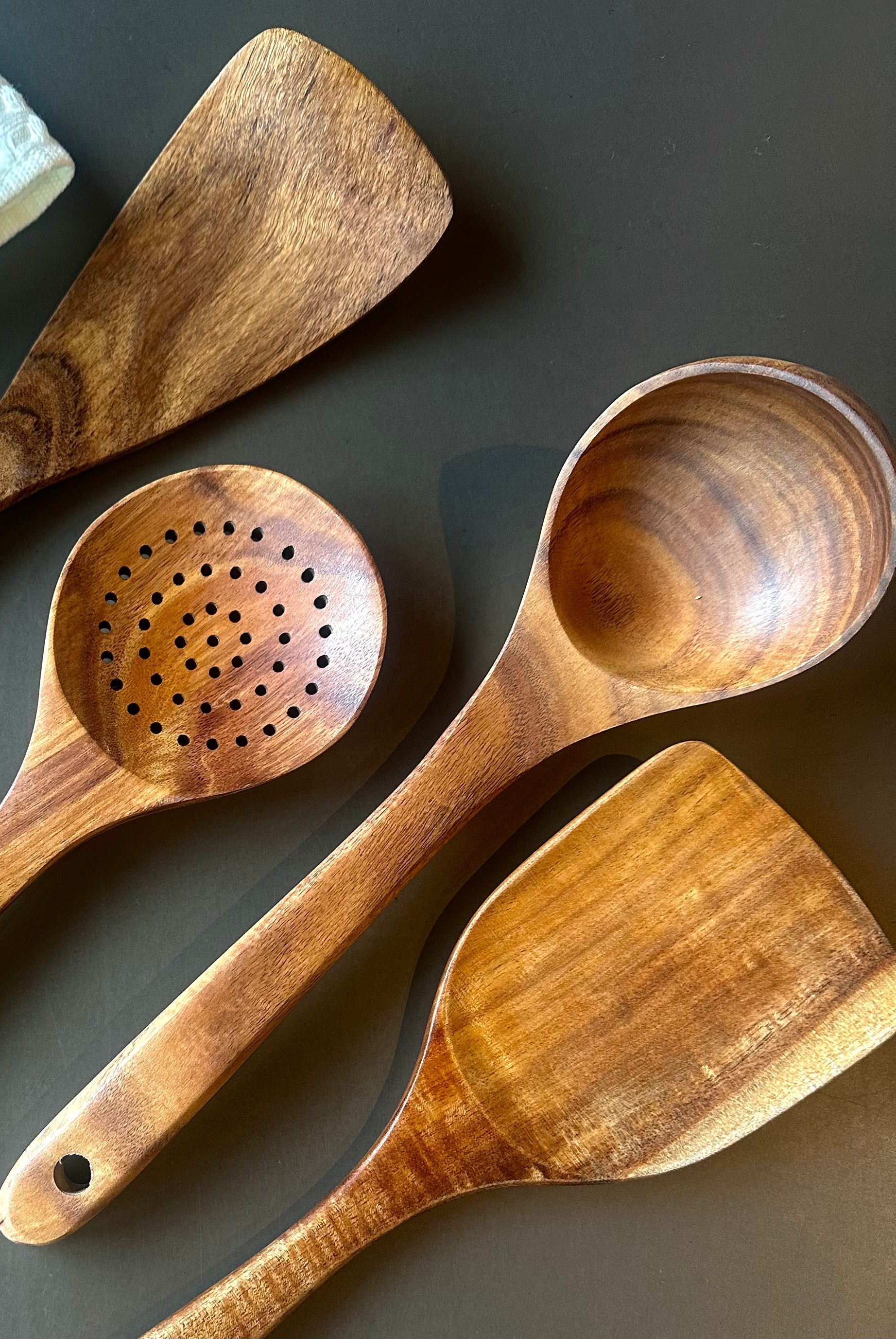 Teak Wooden Utensils, Set of 4-1