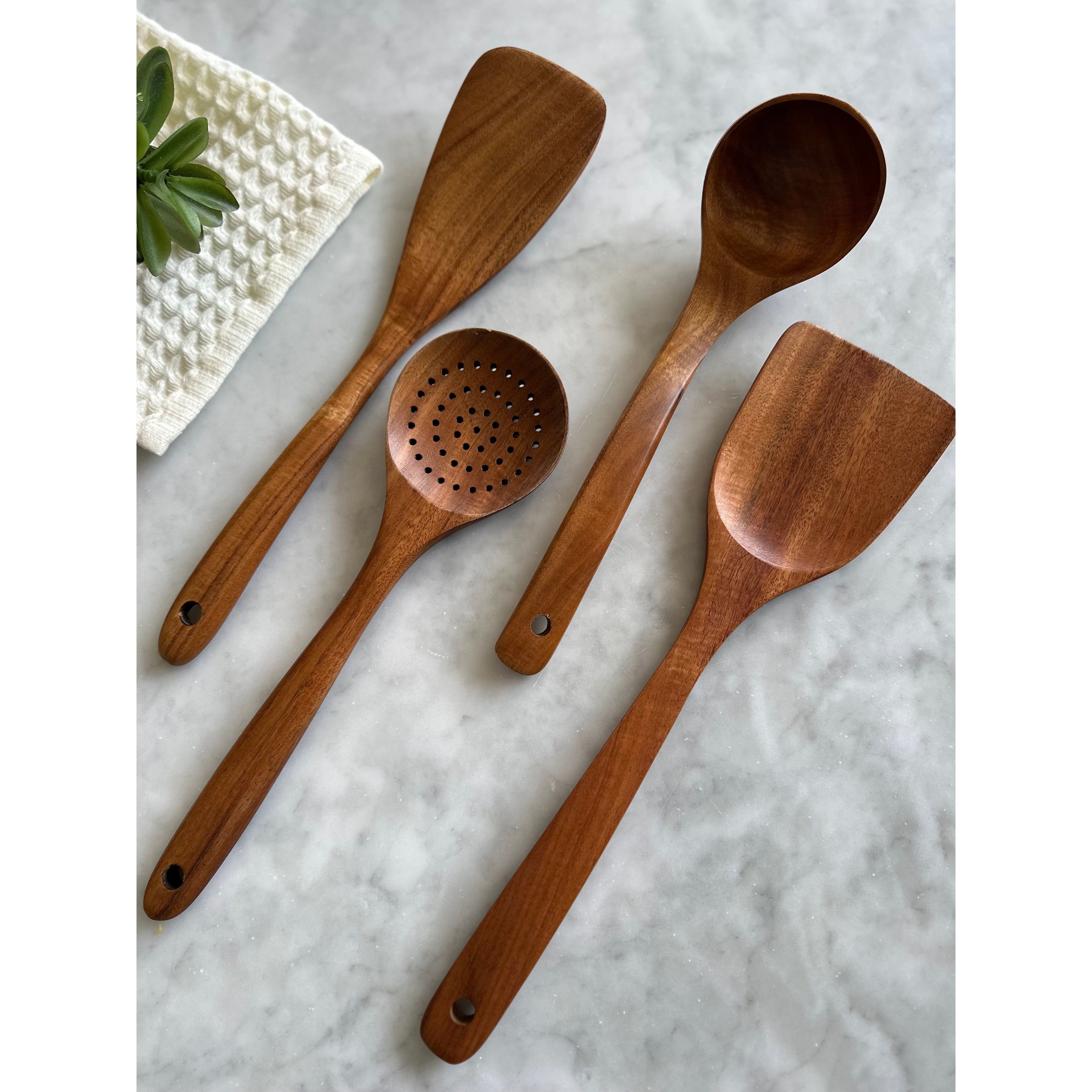 Teak Wooden Utensils, Set of 4-0