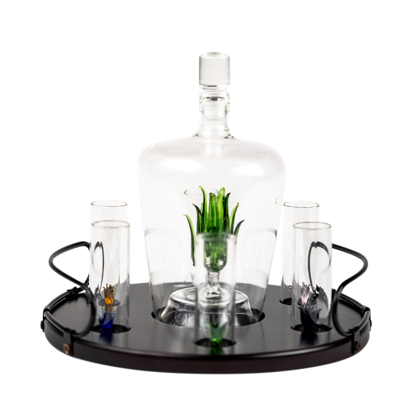 Tequila Decanter Tequila Glasses Set with Agave Decanter and 6 Agave Shot Glass With Stand, Perfect for Gifts for Tequila Lovers, 750mL Bottle, 3 OZ Shot Glass Party Decorations Cinco De Mayo (Agave)-4