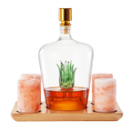 Tequila Decanter With Four Pink Himalayan Salt Shot Glasses Set, Perfect for Tequila Agave Liquor Lovers, 34 OZ Bottle, 1.6 OZ Shot Glass, Tequila, Liquor Party Decorations Cinco De Mayo (Agave)-0