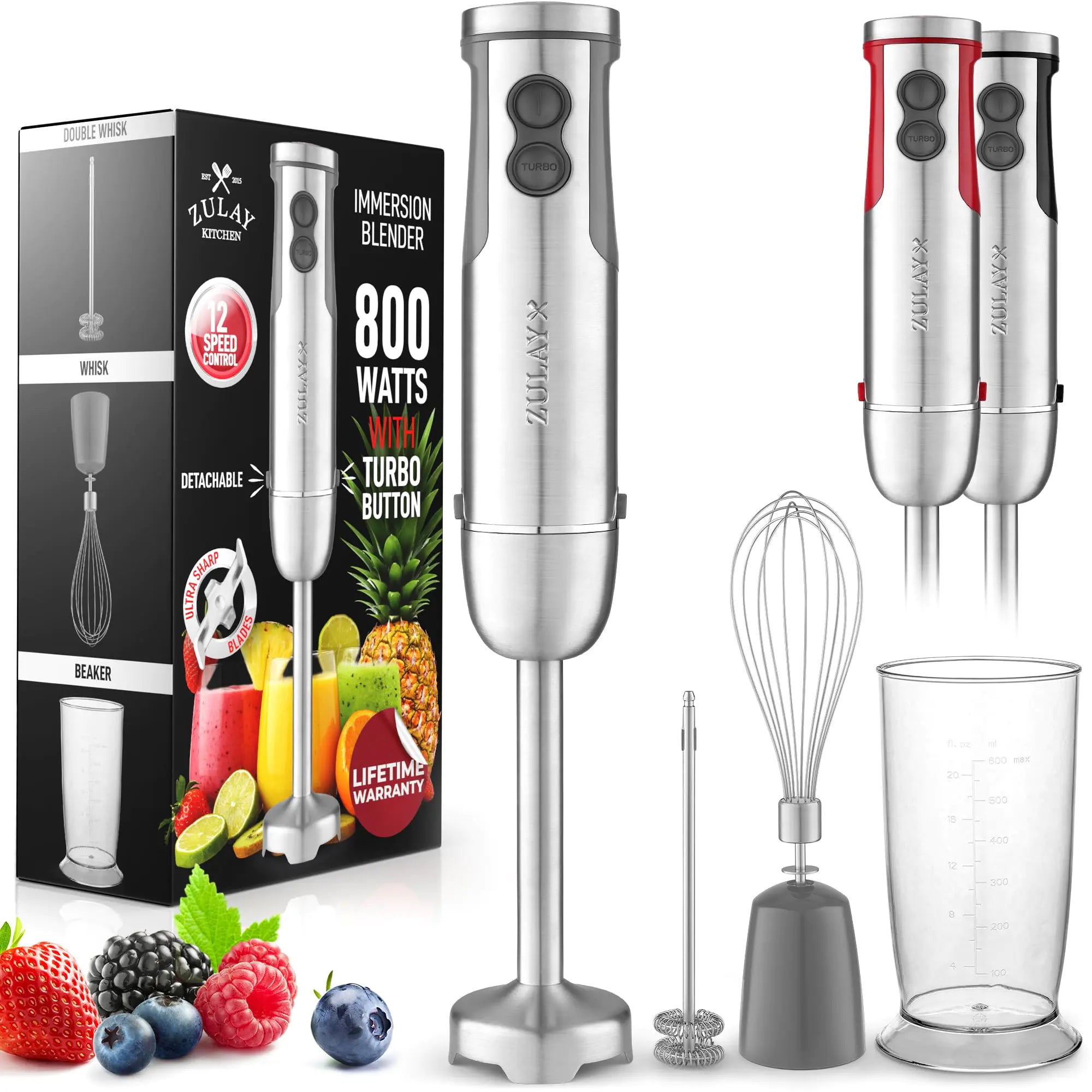 Zulay 3-in-1 Immersion Blender