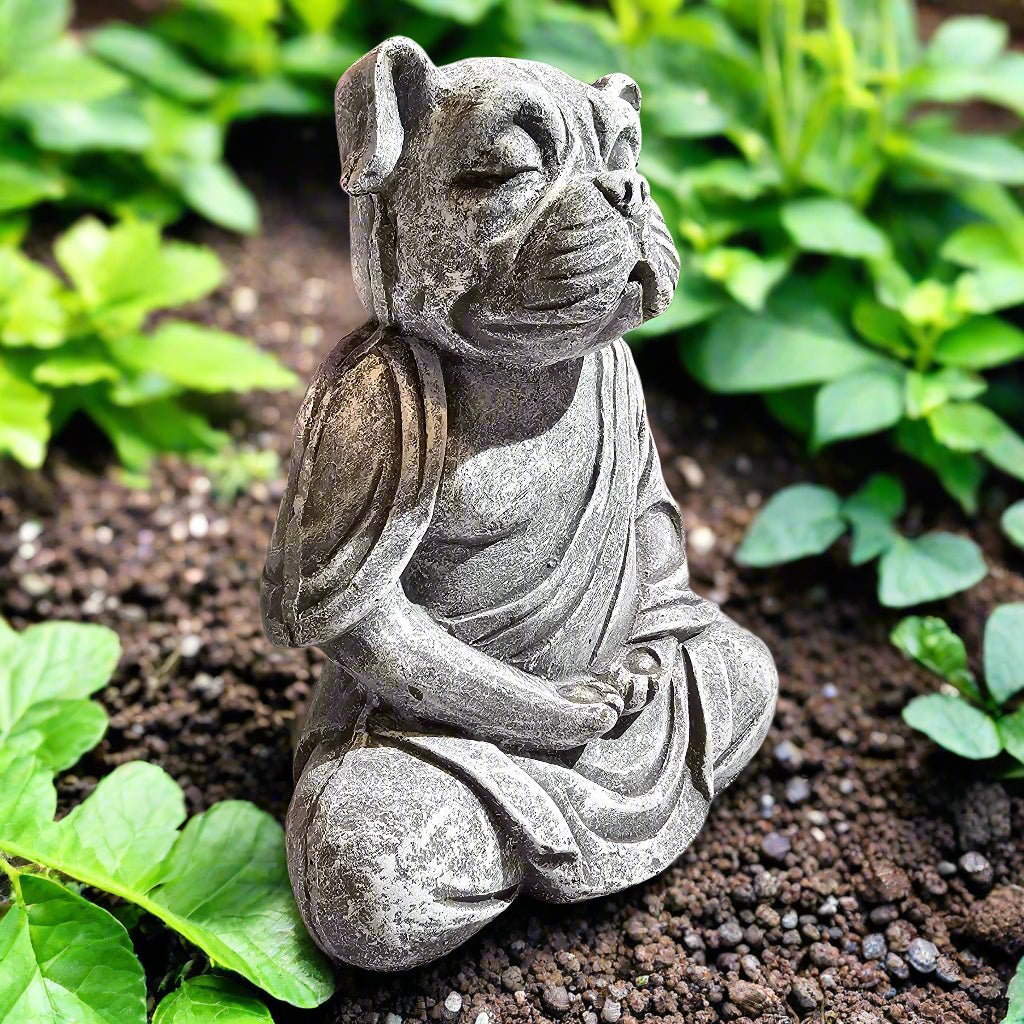 Zen Pup Buddha Dog Statue (9" x 6.5")-1