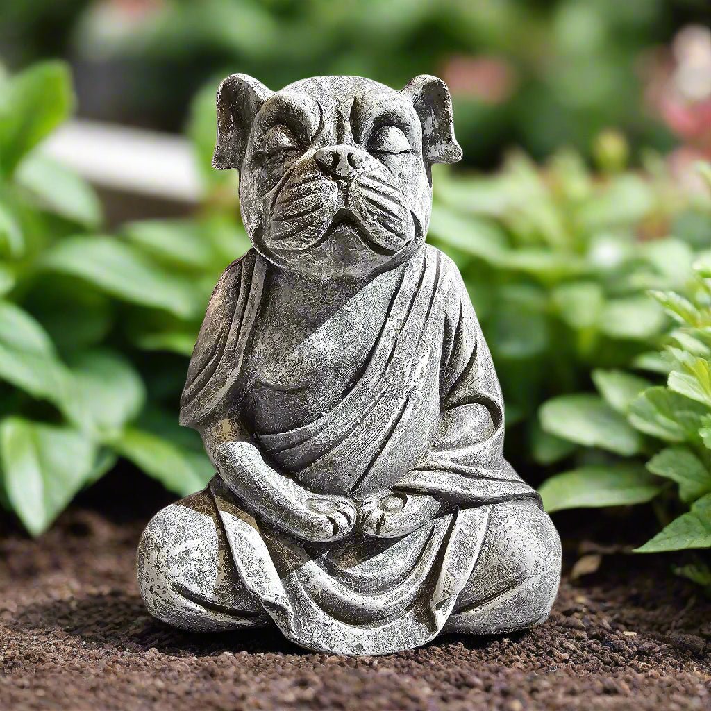 Zen Pup Buddha Dog Statue (9" x 6.5")-0