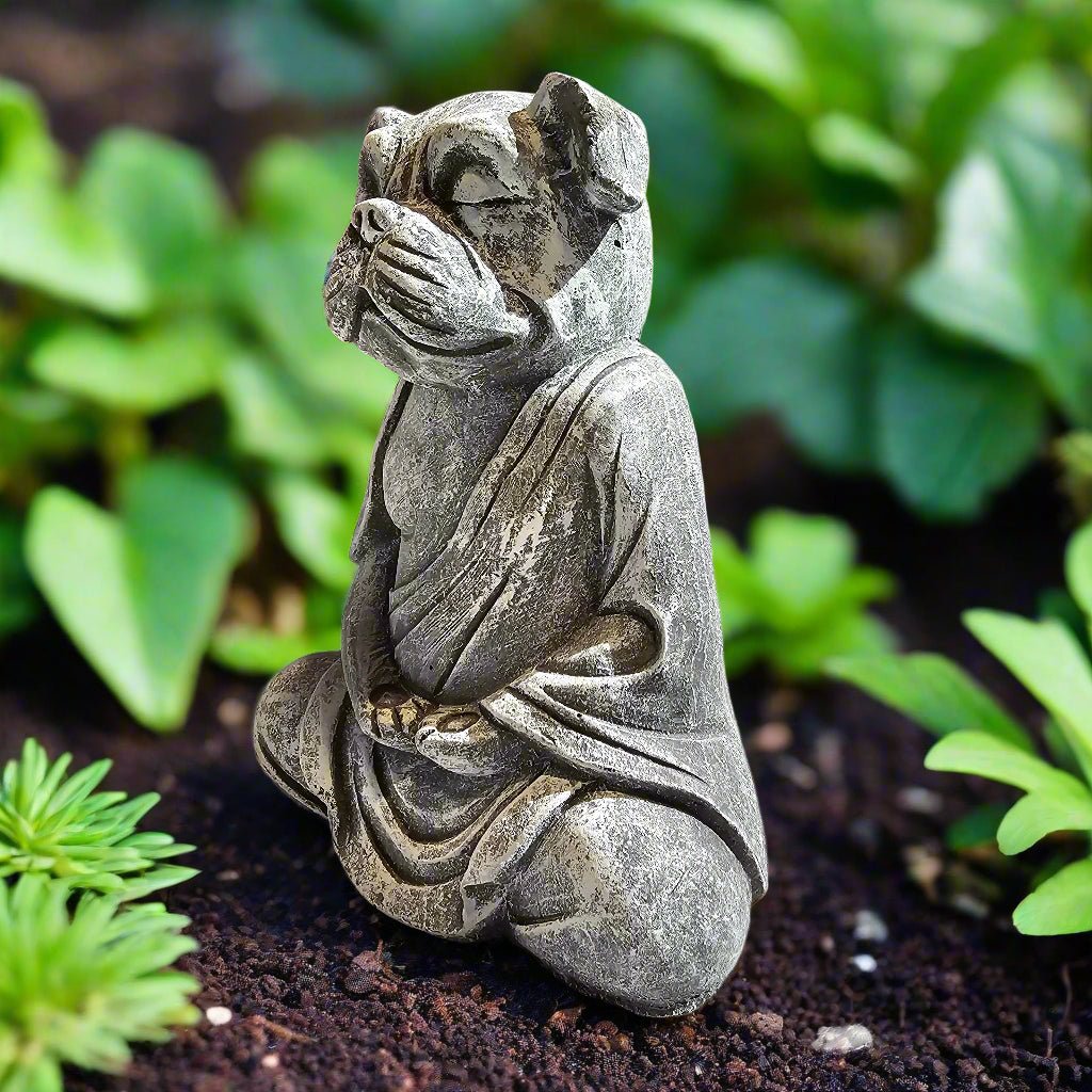 Zen Pup Buddha Dog Statue (9" x 6.5")-2