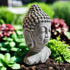Enlightened Buddha Head Statue (11" x 4")-1