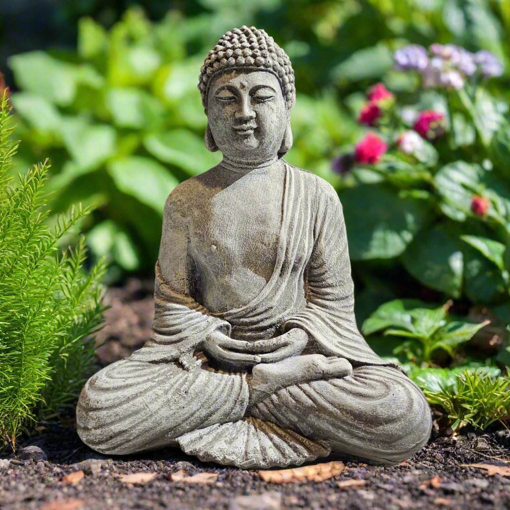Meditative Buddha Garden Statue (11.5" x 9")-0