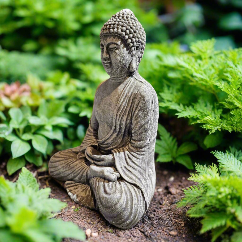 Meditative Buddha Garden Statue (11.5" x 9")-2