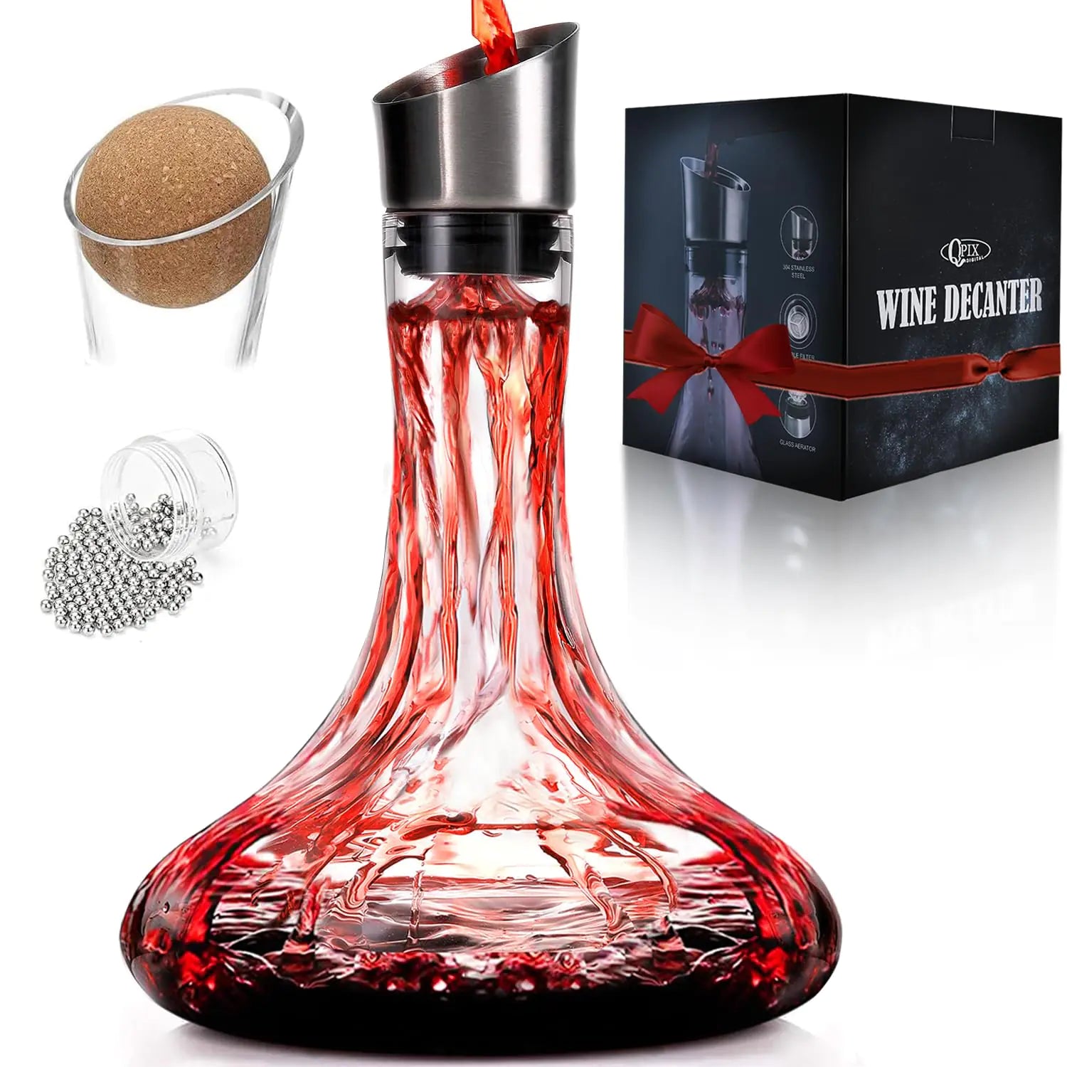 Wine Decanter with Built-in Aerator Pourer