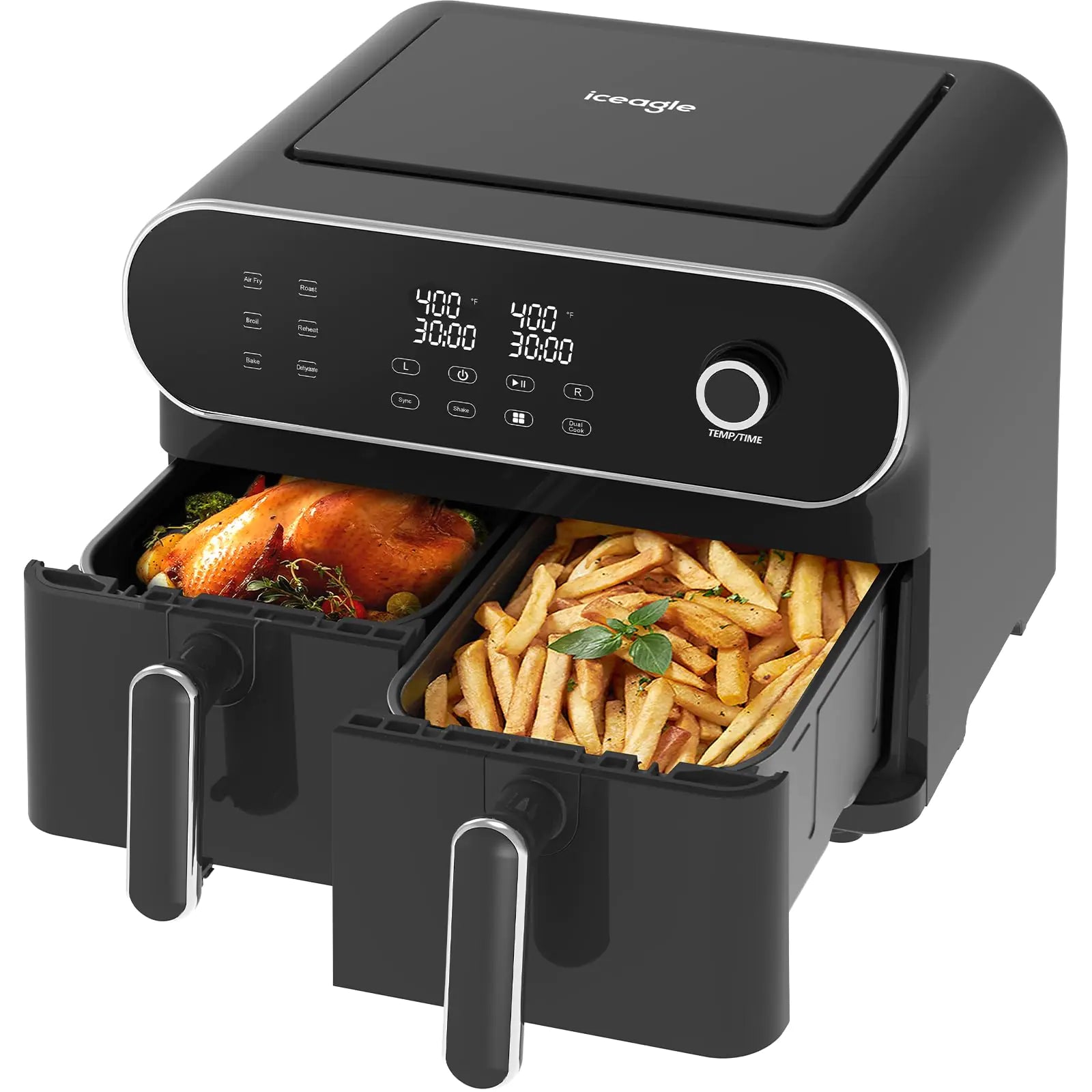 11QT Dual-Basket Digital Air Fryer – 6-in-1 Smart Cooker