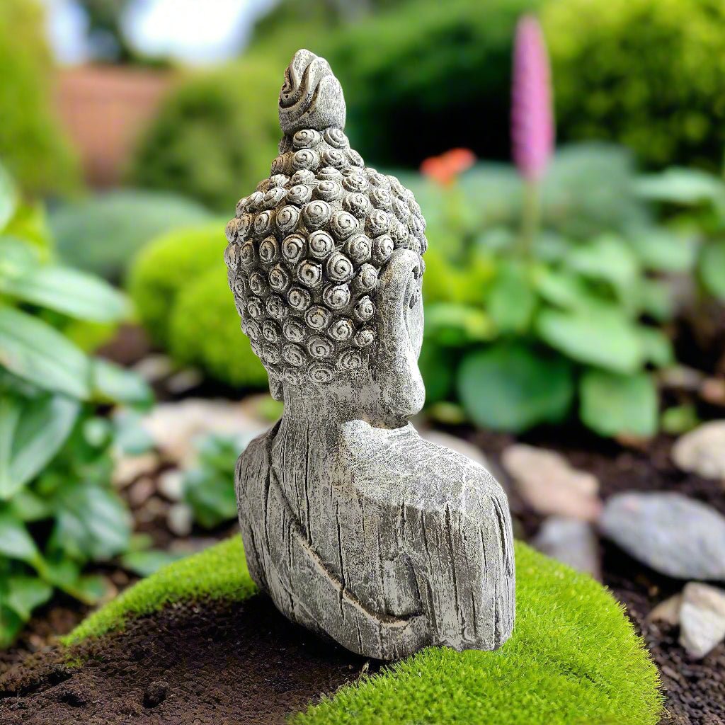 Earthy Wood Grain Buddha Statue (16.8" x 8")-3