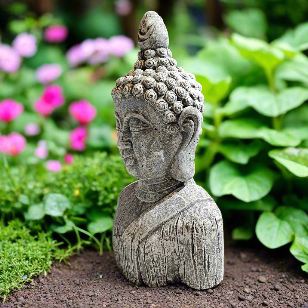 Earthy Wood Grain Buddha Statue (16.8" x 8")-2