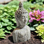 Earthy Wood Grain Buddha Statue (16.8" x 8")-0